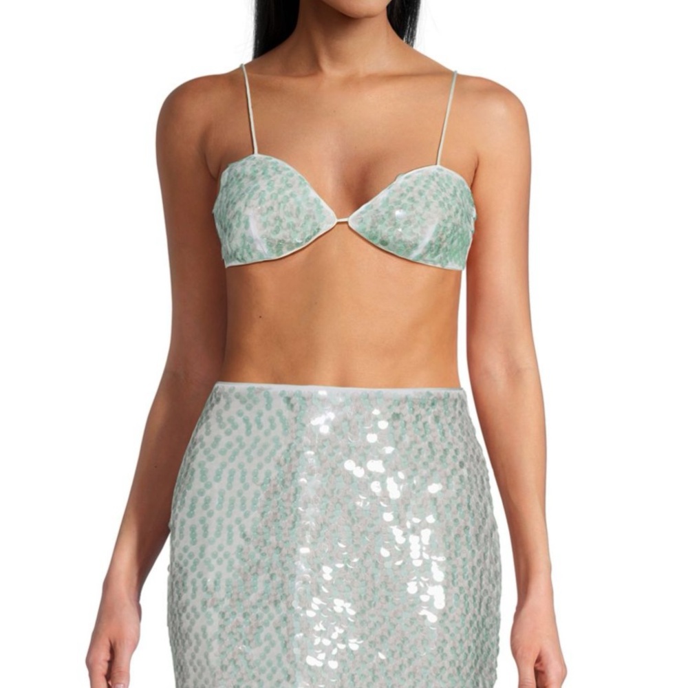 Susana Monaco dot sequin bikini top- NWT